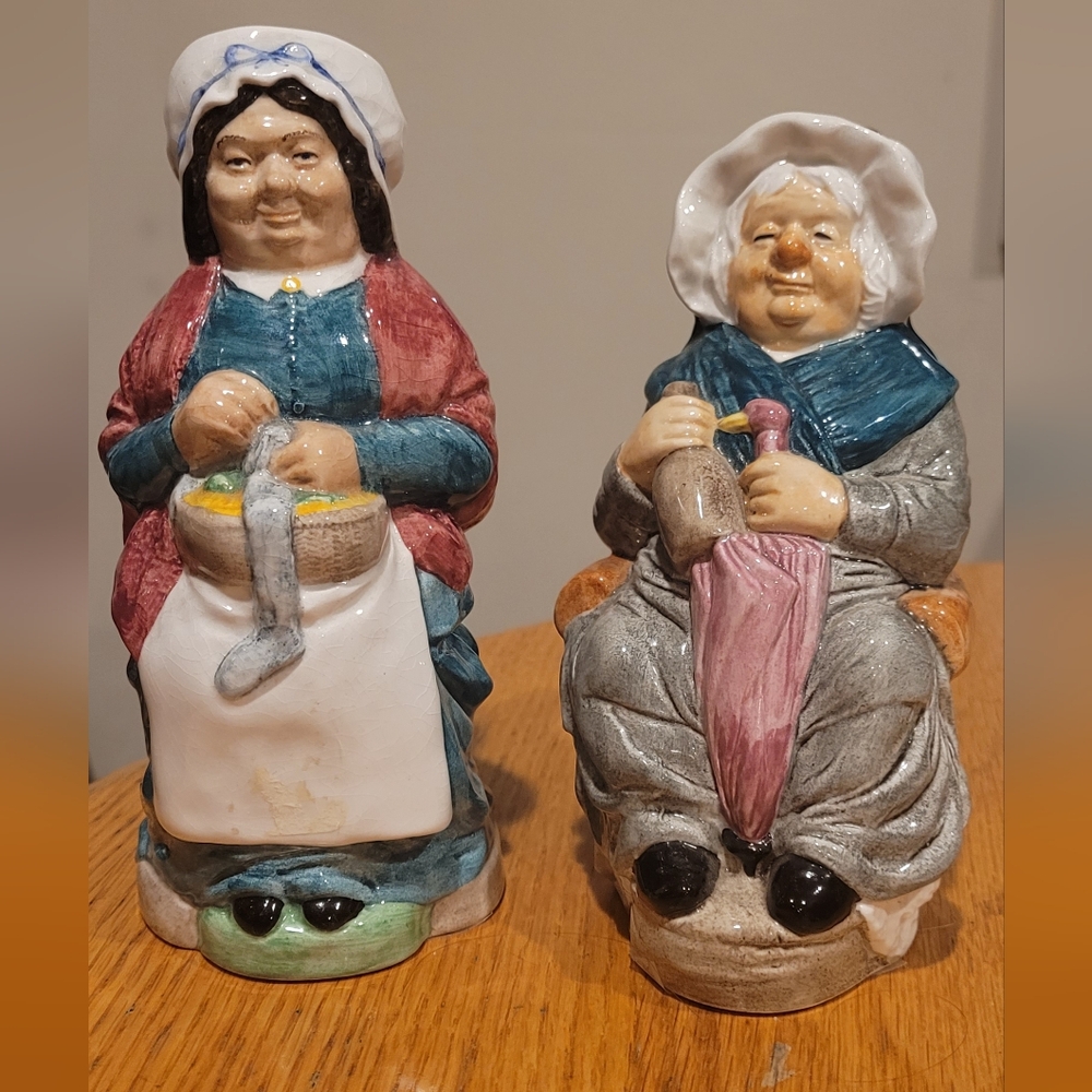 Wood and Sons "Mrs. Gamp" & "Peggotty"  Charles Dickens Toby Jug